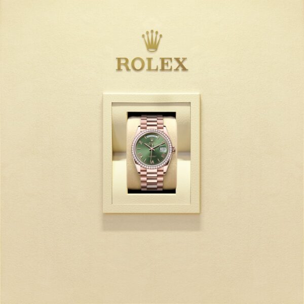 8e97b2f83eb5706d6dc01a10e3afd67fdbdb7d5f Unworn 2025, Rolex Day-Date 36, 18k Everose Gold and Diamond-set, 36mm, Ref# 128345rbr-0085, box and papers