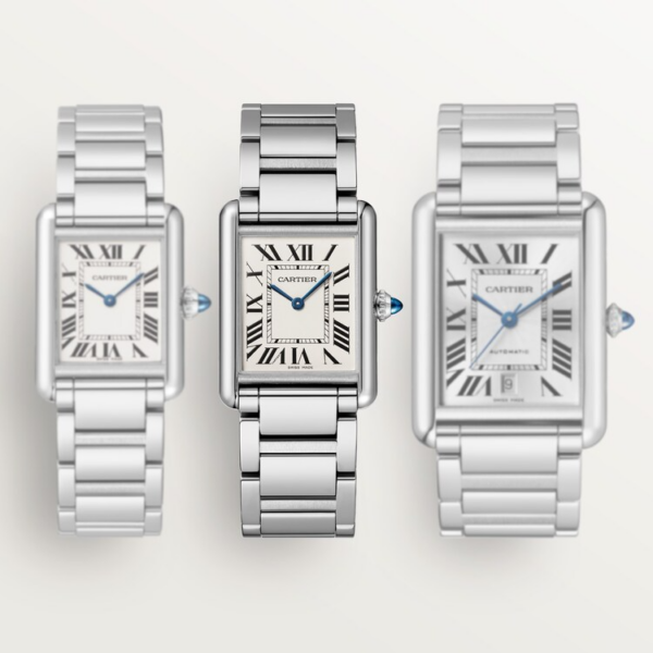 913c7dabdb2328bf10a060a282c7df65faf8463b Unworn Cartier Tank Must de Cartier, Large Stainless Steel, 33.7mm x 25.5mm, Ref# WSTA0052, box and papers
