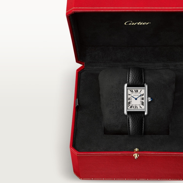 93cb4180d68381a47d50423e77ae6dab9b632d08 Unworn Cartier Tank Must de Cartier, Small Stainless Steel, 29.5mm x 22mm, Ref# WSTA0042, box and papers