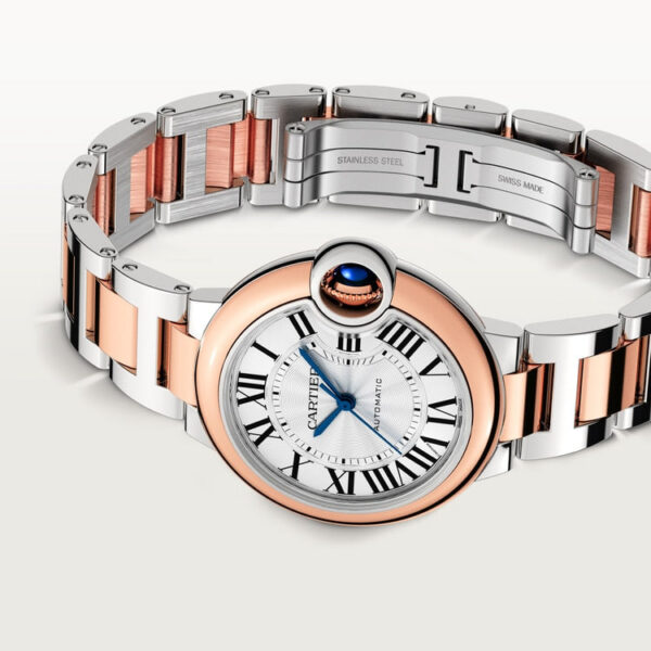 Unworn Cartier Ballon Bleu, Stainless Steel and 18k Rose Gold, 36mm, Ladies, Ref# W2BB0033, box and papers