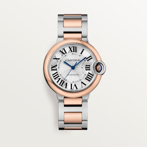 988882ca1e076d2fe7d6195c9717a0bc5fed9ef3 Unworn Cartier Ballon Bleu, Stainless Steel and 18k Rose Gold, 36mm, Ladies, Ref# W2BB0033, box and papers
