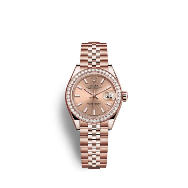 Rolex Lady-Datejust 28, 18kt Everose Gold and diamonds, Ref# 279135RBR-0026