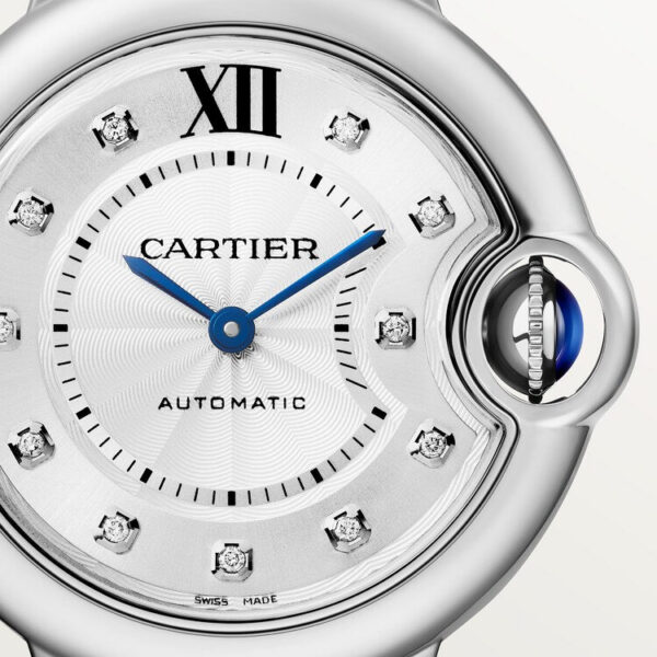9c8cce7971b26a43c4c57fb037a44bf3a3b7637f Unworn Cartier Ballon Bleu de Cartier, Stainless Steel and Diamonds, 33mm, Ref# W4BB0021, box and papers