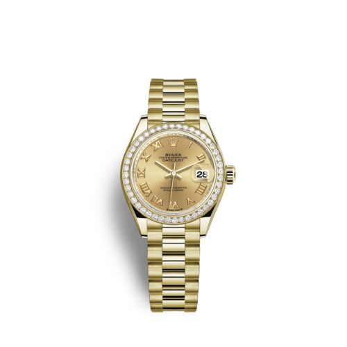 a22b85f1b92f9f9b9af302d443e7e1d146e4af22 Rolex Lady-Datejust 28, 18kt Yellow Gold and diamonds, Ref# 279138RBR-0021