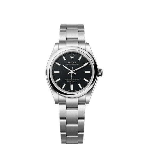 Unworn 2025, Rolex Oyster Perpetual, Oystersteel, 31mm, Black dial, Domed Oyster, Ref# 277200-0016, box and papers