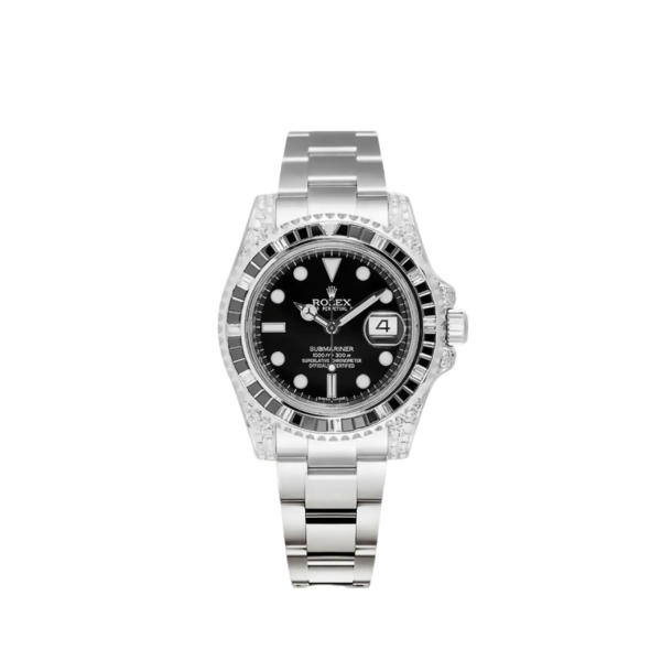 a856c8af312c79702aa463722de569fc9138131e Rolex Submariner Date Silver Black Diamond, 40mm, Ref#116610LN