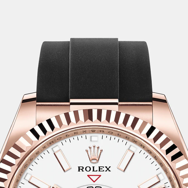 Rolex Sky-Dweller 42mm, 18k Everose Gold, Oysterflex, Ref# 326235-0004