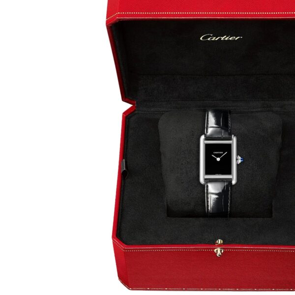 abd46b9bf0c97c9ce88b74d7f868ff23fd9fc424 Unworn Cartier Tank Must de Cartier, Small Stainless Steel, 29.5mm x 22mm, Ref# WSTA0071, box and papers