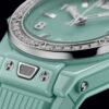 Unworn Hublot Big Bang One Click Mint Green Ceramic Diamonds 33, 485.GS.5271.RX.1204, box and papers