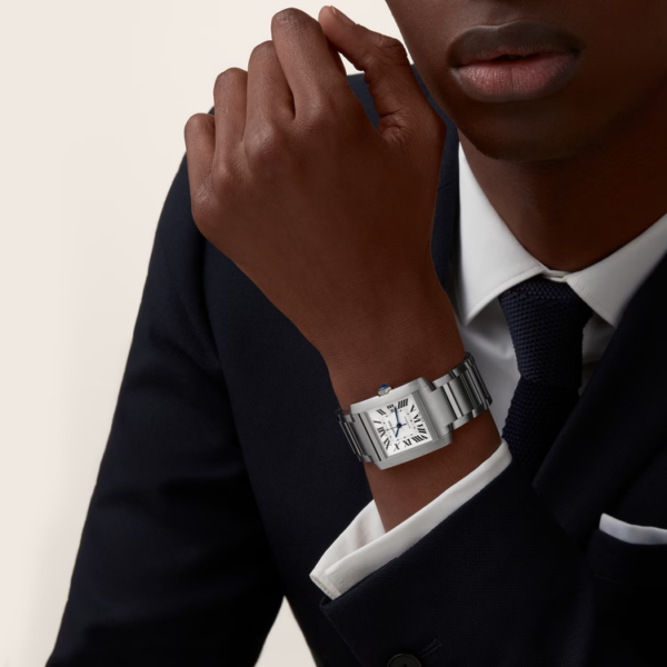 b1ee0c27236169c63ddb13156eac751064e1ad49 Unworn Cartier Tank Francaise de Cartier, Large Stainless Steel, 36.7mm x 30.5mm, Ref# WSTA0067, box and papers