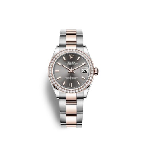 Rolex Datejust 31, Oystersteel, 18kt Everose Gold and diamonds, Ref# 278381RBR-0017