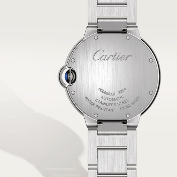 b3434c83e0aa0c6e396a8fd242b75b2931c42a45 Unworn Cartier Ballon Bleu de Cartier, Stainless Steel and Diamonds, 36mm, Ref# W4BB0024, box and papers