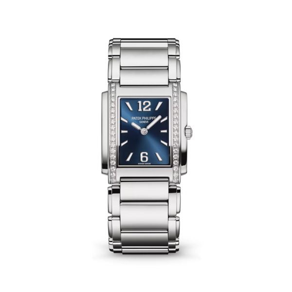 b64f92be27b24c74751dff9aa5e33132cee83cb6 Patek Philippe Twenty~4 Quartz Ladies Watch, Stainless Steel with 36 Diamond (~0.42 ct), 25.1 x 30 mm, Ref# 4910/1200A-001