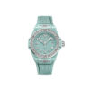 Unworn Hublot Big Bang One Click Mint Green Ceramic Diamonds 33, 485.GS.5271.RX.1204, box and papers