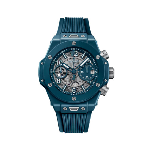 Unworn Hublot Big Bang Unico Petrol Blue Ceramic 42, 441.ES.5121.RX, box and papers