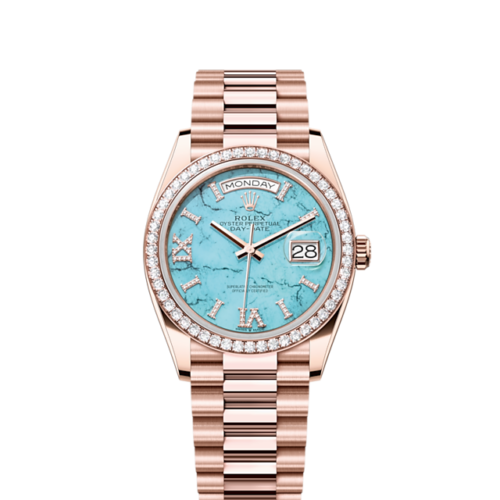 Rolex Day-Date 36, 18k Everose Gold with Diamond-set, 36mm, Ref# 128345rbr-0064