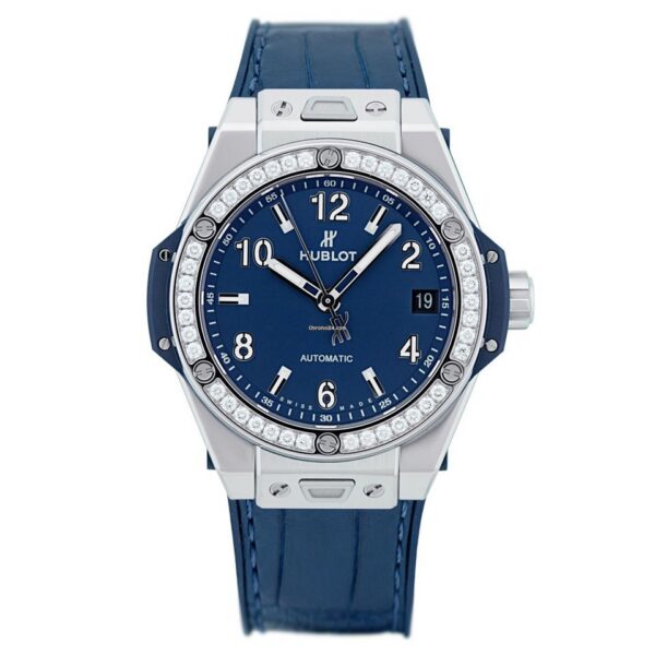 c14294a519ab4adc78ea6201e475b05d019dbb5d Hublot Big Bang, One Click Steel Blue Diamonds 39mm, Ref# 465.SX.7170.LR.1204