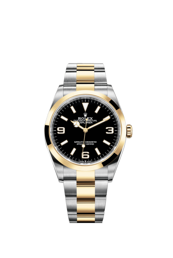 c6461c7a55d24b3938976cf655eb4e6f8da70c66 Rolex Explorer, 18k Yellow Gold and Stainless steel, 36mm, Ref# 124273-0001, 2024