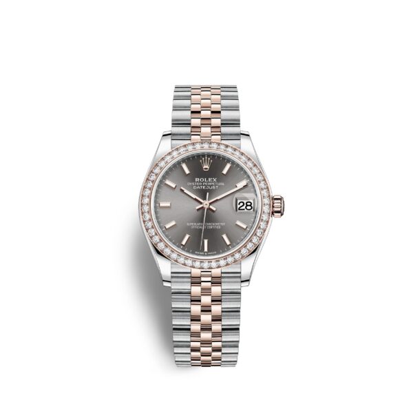 Rolex Datejust 31, Oystersteel, 18kt Everose Gold and diamonds, Ref# 278381RBR-0018