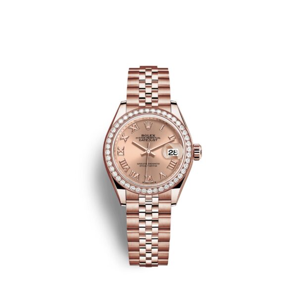 Rolex Lady-Datejust 28, 18kt Everose Gold and diamonds, Ref# 279135RBR-0028