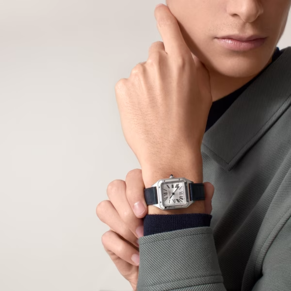 cda55b16ce75ec6d2c41bc97c1b40d965a9e3318 Unworn Cartier Santos-Dumont de Cartier, Stainless Steel, 38mm x 27.5mm, Ref# WSSA0023, box and papers