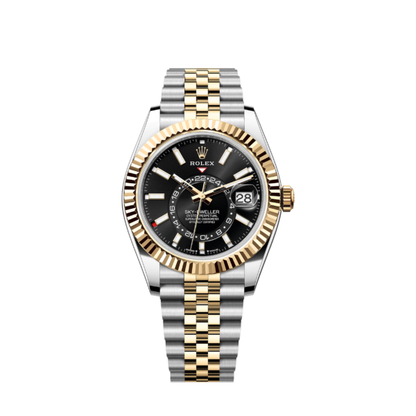 Rolex Sky-Dweller, 42mm, Oystersteel and 18k Yellow Gold, Black, Jubilee, Ref# 336933-0004