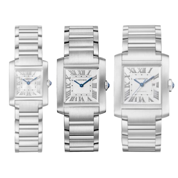 d3d37e6916b9d681fc6f000a61d1981fc2c0ccc9 Unworn Cartier Tank Francaise de Cartier, Medium Stainless Steel, 32mm x 27mm, Ref# WSTA0074, box and papers