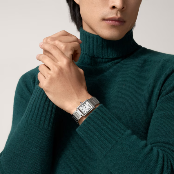 d84da6ecd8fefca39a3683cd46518c76cea45e9f Unworn Cartier Tank Must de Cartier, Large Stainless Steel, 33.7mm x 25.5mm, Ref# WSTA0052, box and papers