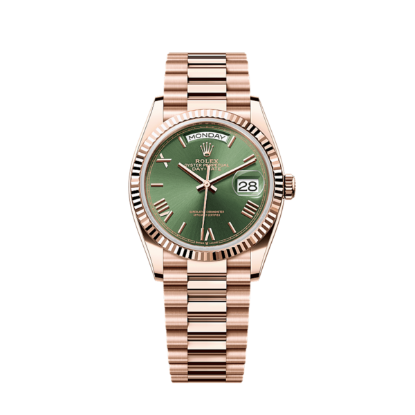 de71f211d8ba7a93f798973647ef201b472f477b Unworn 2025, Rolex Day-Date 36, 18k Everose Gold, 36mm, Ref# 128235-0089, box and papers