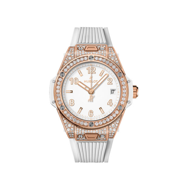 df03311faad8cbb1ed7b30643c5c4fc503580f5a Hublot Big Bang ONE CLICK KING GOLD WHITE PAVÉ Ref# 465.OE.2080.RW.1604