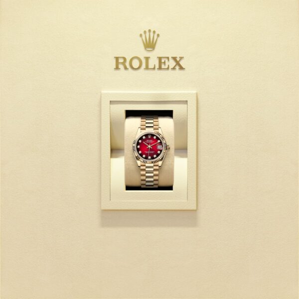 Unworn 2025, Rolex Datejust 31, 18k Yellow Gold, Diamonds, Ref# 278278-0049, box and papers