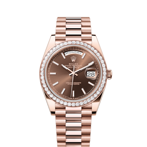 Rolex Day-Date 40, 18k Everose Gold with Diamond-set, 40mm, Ref# 228345rbr-0024