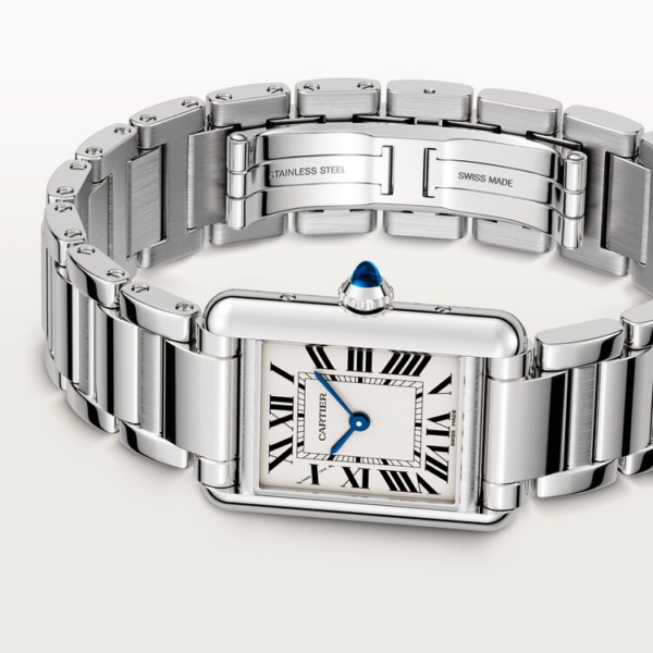 e2df54e278a01ede56d3eacefad901cb5a69c249 Unworn Cartier Tank Must de Cartier, Small Stainless Steel, 29.5mm x 22mm, Ref# WSTA0107, box and papers