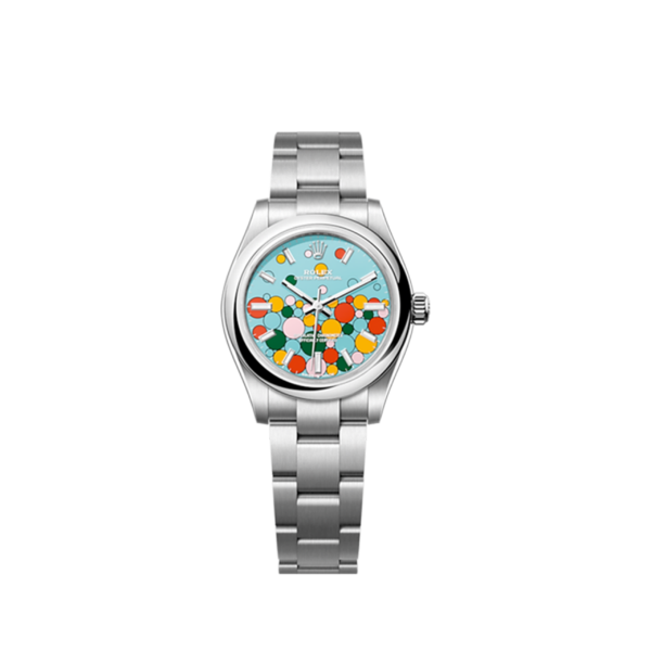 Rolex Oyster Perpetual 31, Turquoise blue, Celebration motif, Oystersteel, 31mm,  Ref# 277200-0010