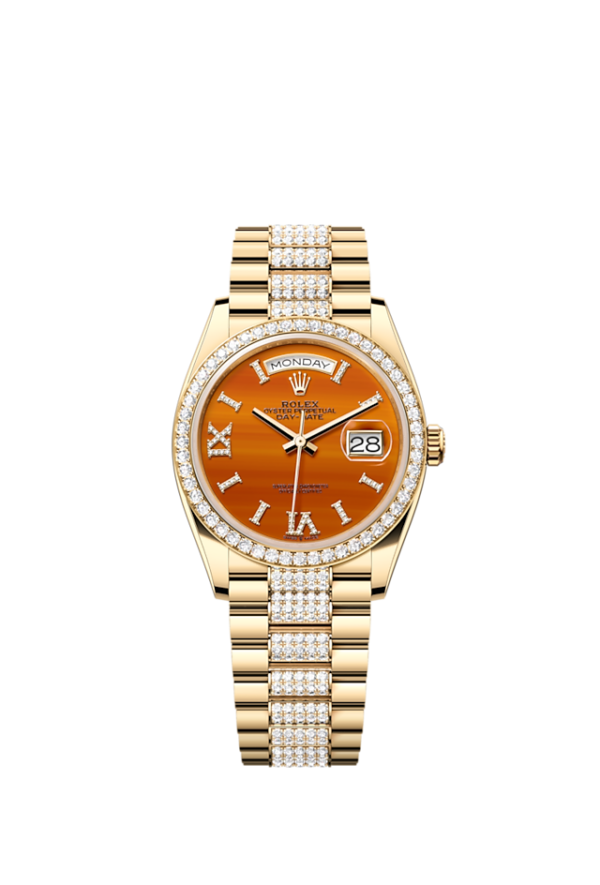 Rolex Day-Date 36, 18k Yellow Gold with Diamond-set, 36mm, Ref# 128348rbr-0050