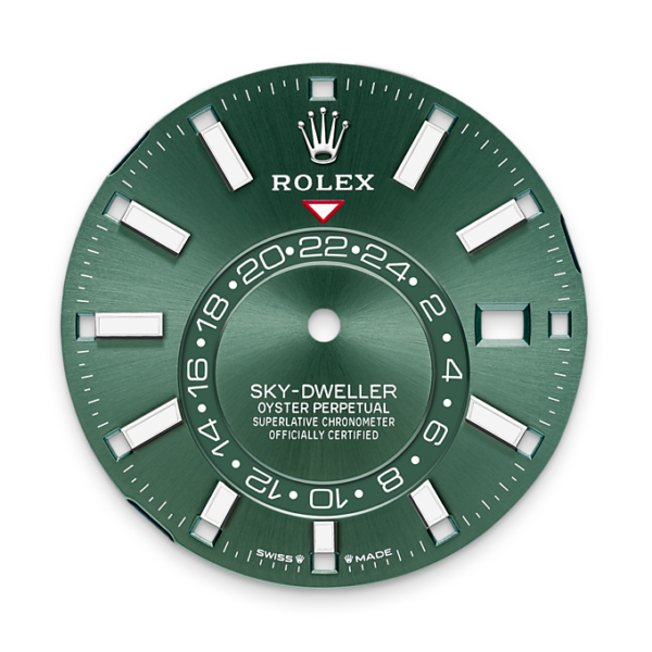 Rolex Sky-Dweller, 42mm, Oystersteel and 18k White Gold, Green, Jubilee, Ref# 336934-0002