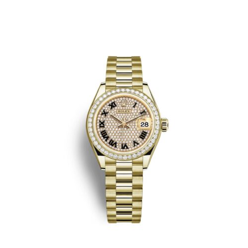Rolex Lady-Datejust 28, 18kt Yellow Gold and diamonds, Ref# 279138RBR-0029