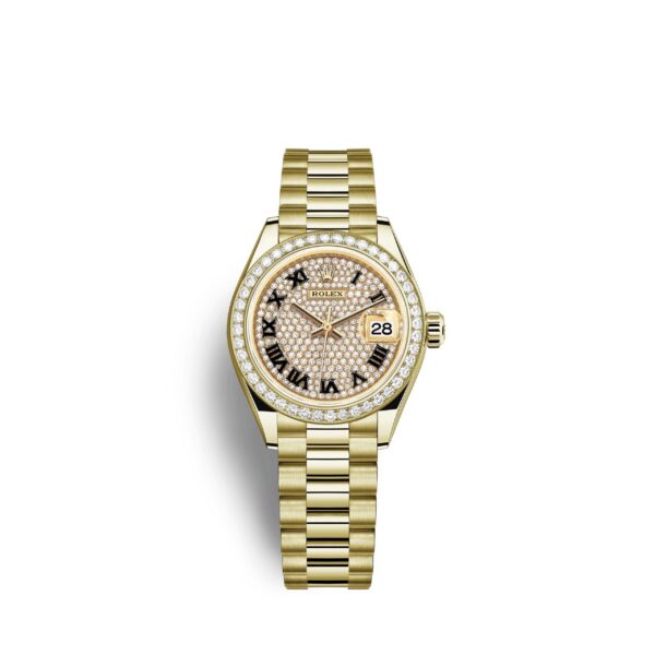 Rolex Lady-Datejust 28, 18kt Yellow Gold and diamonds, Ref# 279138RBR-0029