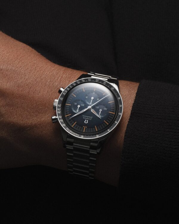 f9f6066fb924daa4852115a2137c0a78ec298042 Unworn, Omega Speedmaster First Omega in Space, Co-Axial Chronograph, 39,7mm, Ref# 310.30.40.50.06.001, box and papers