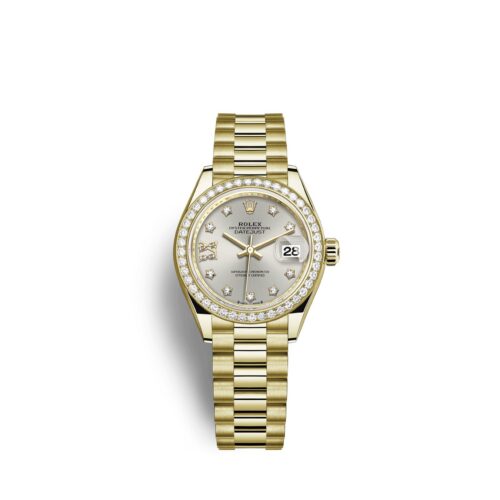 fbf9bd735ff07fb524059a5cb6ff77ac994d9c76 Rolex Lady-Datejust 28, 18kt Yellow Gold and diamonds, Ref# 279138RBR-0001