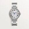 fc6c39e0629cbb845367426ceffcbfef25d60edd Unworn Cartier Ballon Bleu de Cartier, Stainless Steel and Diamonds, 36mm, Ref# W4BB0024, box and papers