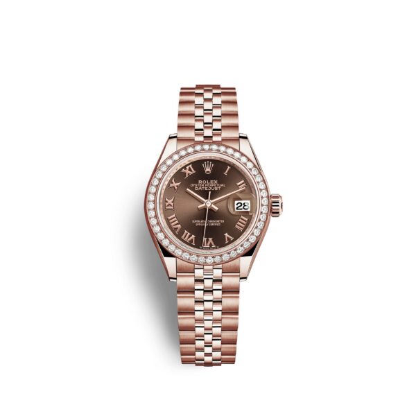 Rolex Lady-Datejust 28, 18kt Everose Gold and diamonds, Ref# 279135RBR-0012